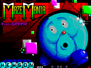 Maze Mania title screen for ZX Spectrum